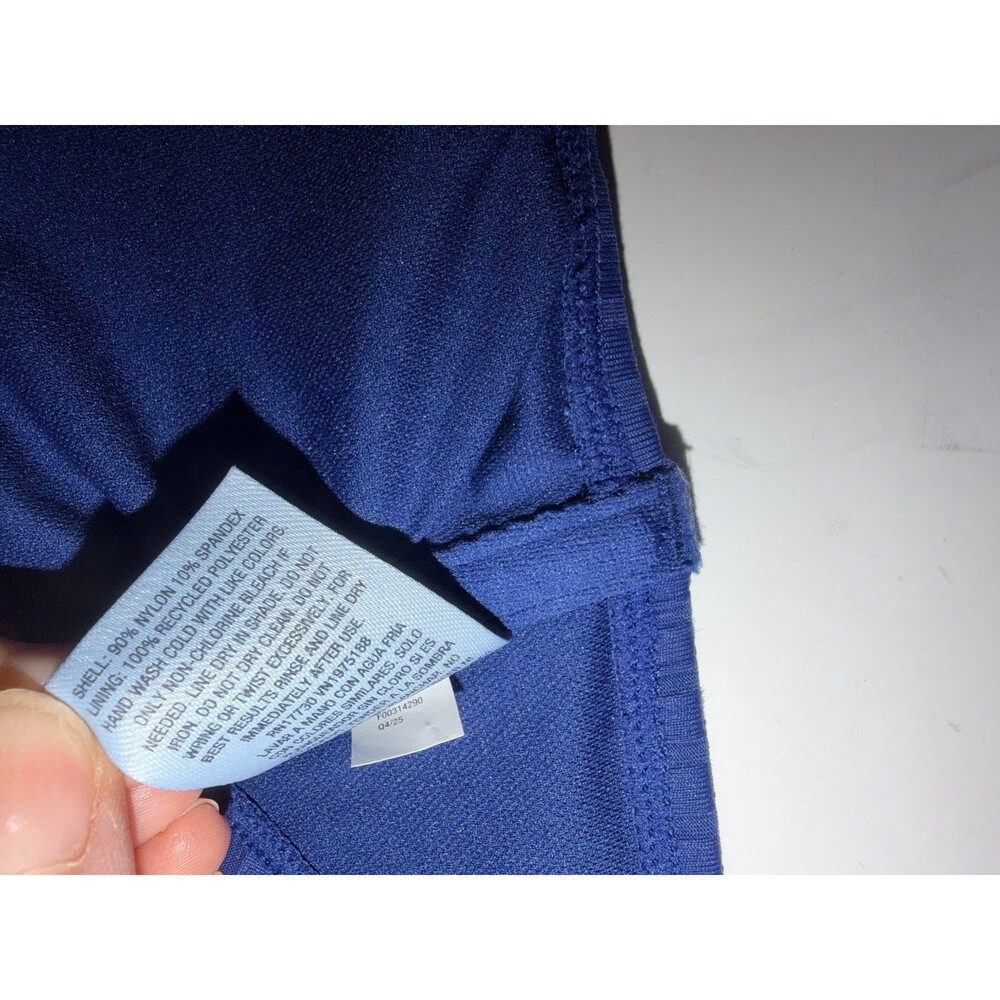 Shade And Shore Shirred Bralette Bikini Top Womens Sz XS Blue Removable Pads New - Picture 6 of 8